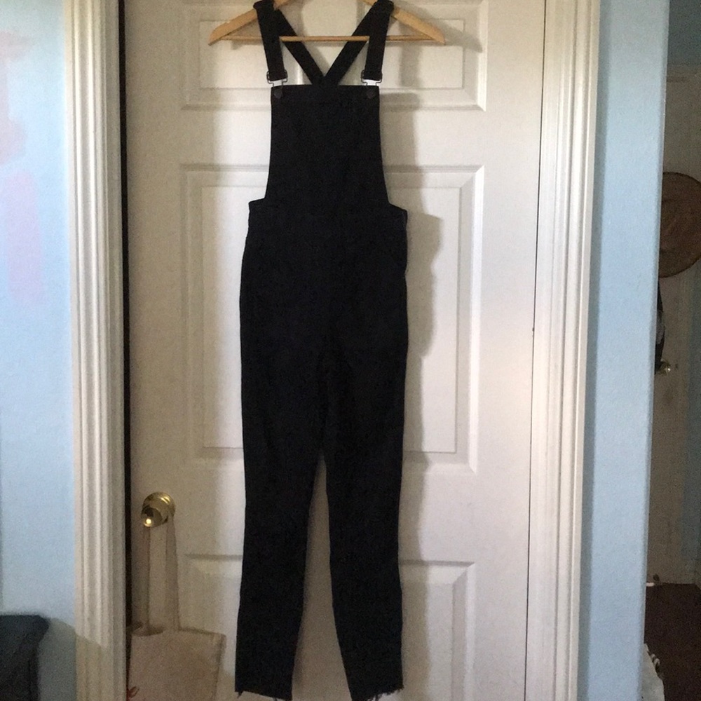 Madewell Black Skinny Overalls